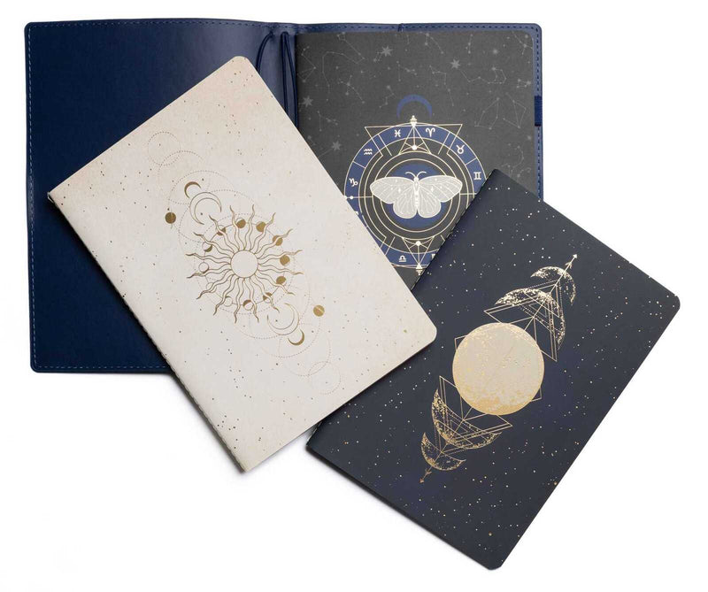 Sun Moon Rising Astrology Notebook Set: (Refillable Notebook)