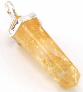 Citrine Pendant (Large) with Silverball (No Cord)