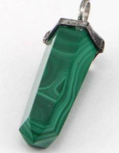 Malachite Pendant (Large) with Silverball (No Cord)