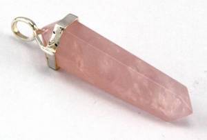 Rose Quartz Pendant (Large) with Silverball (No Cord)